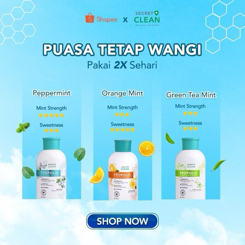 SECRET CLEAN-PROPOLIS ANTISEPTIC MOUTHWASH