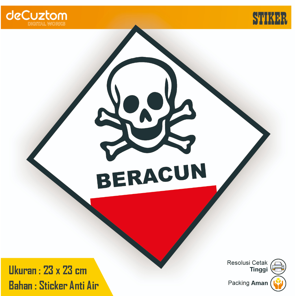 

Stiker Simbol Label K3 Limbah B3 Hazmat Beracun deCuztom