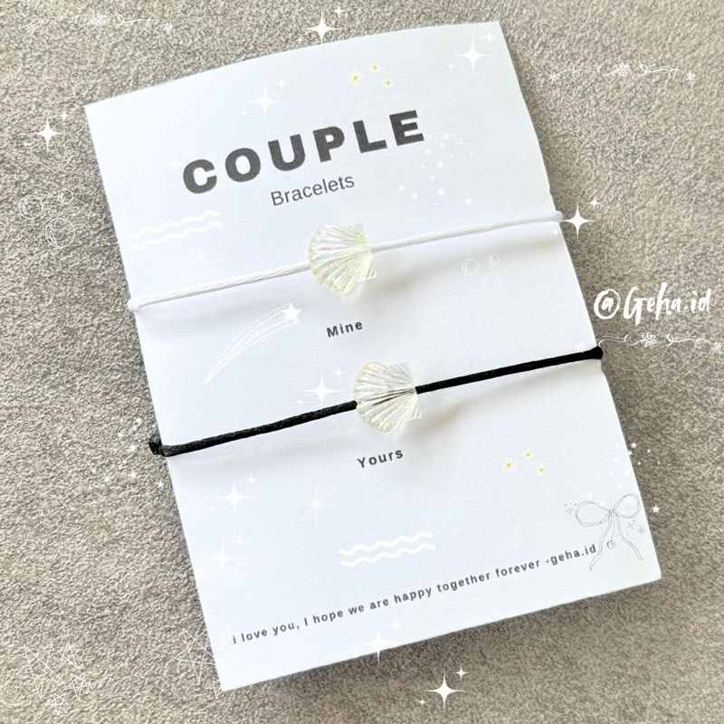 2pcs- Gelang tali couple manik kerang | Gelang couple kerang | Gelang persabatan / pasangan | Gelang