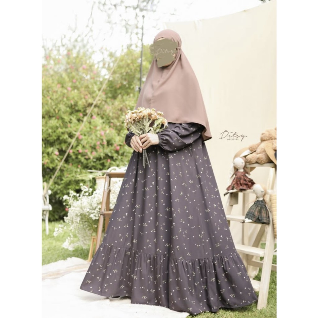 Ditsy Night Gown Jan 2025 Gamis - Baju Tidur seri Stailie Chocolate