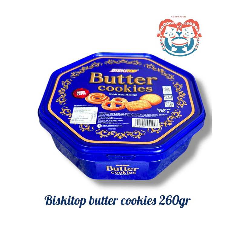 

Biskitop Butter Cookies Oktagon PVC 260gr untuk parcel, lebaran