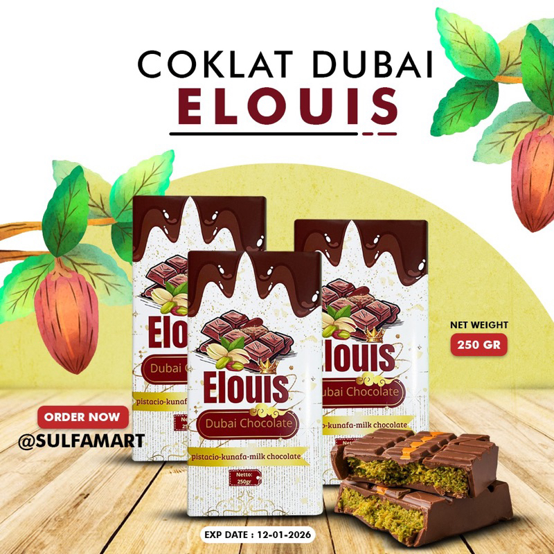 

Chocolate Dubai Elouis Dubai Coklat 250gr Cokelat Dubai