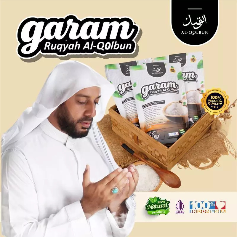 

Al-Qolbun Garam Ruqyah Asli, 250 gr, 500 gr - 100% Original, Bonus Parfum Kasturi, Air Zam-Zam, Sabun Bidara | Memperlancar Rezeki