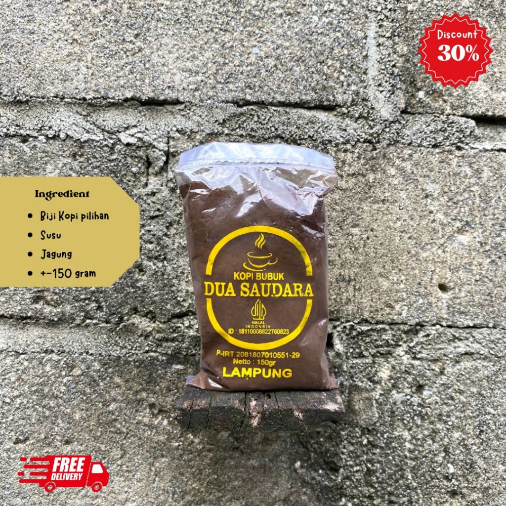 

Kopi Bubuk Susu Dua Saudara Kopi Lampung Asli Robusta Coffe - 150 gram