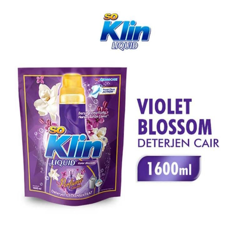 So Klin Liquid Deterjen  Cair Violet Blossom 1600 ml