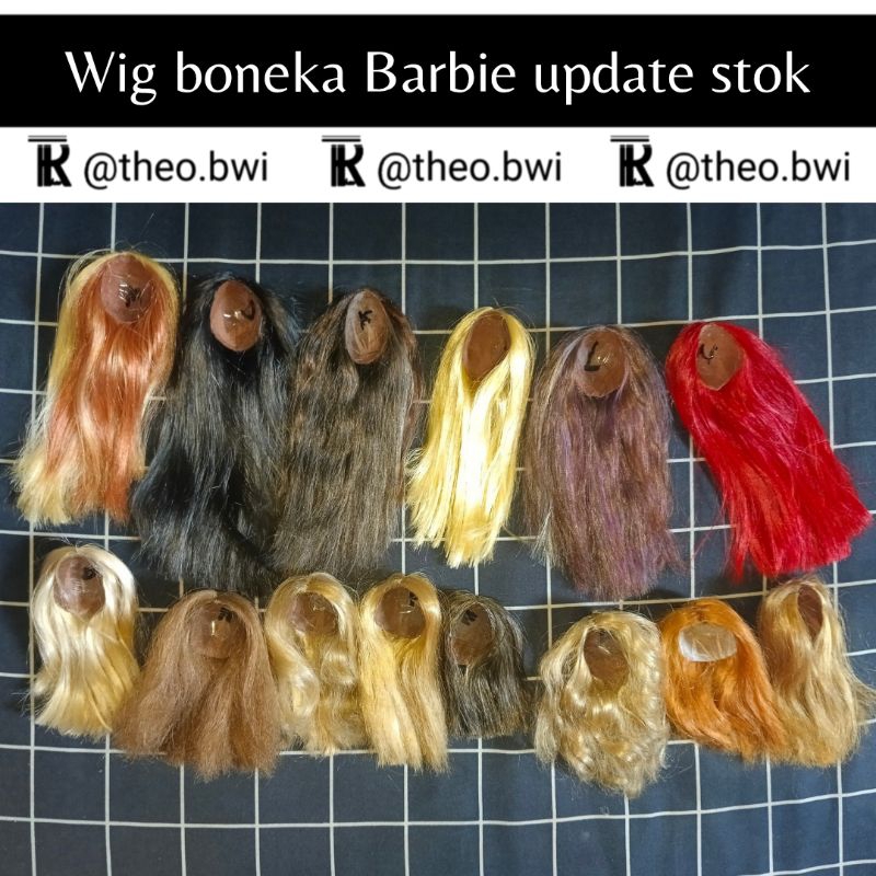 koleksi terbaru wig untuk boneka barbie sesuai foto ya, rambut palsu untuk boneka barbie, rambut bar