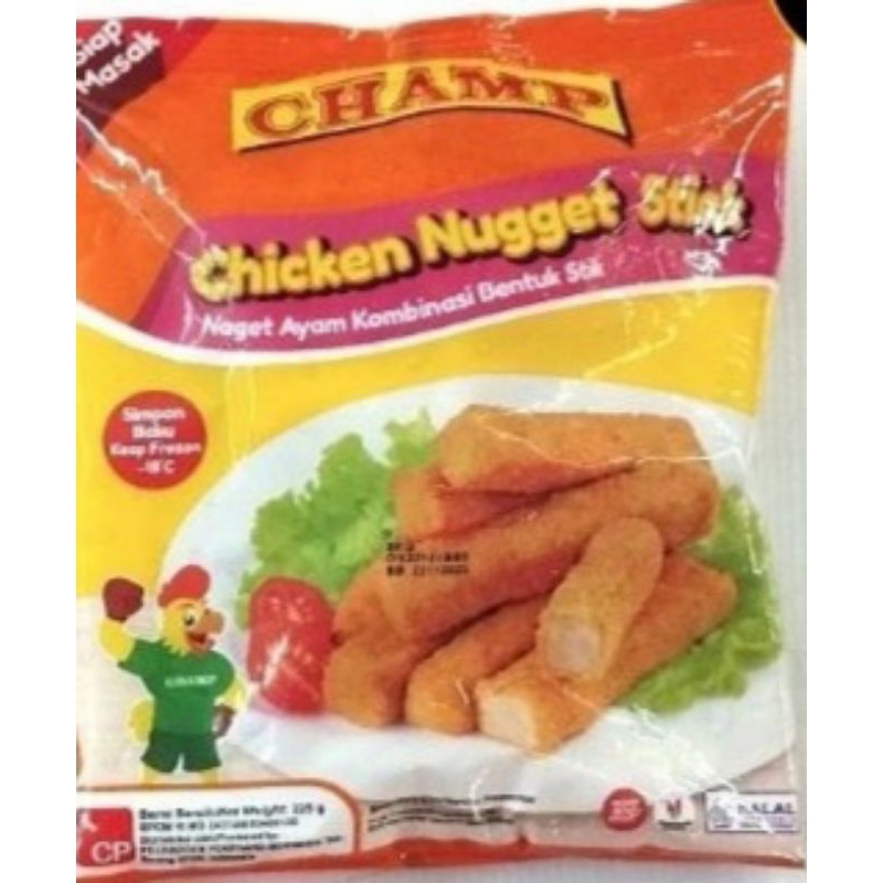 

Champ chicken stick nugget 225gram