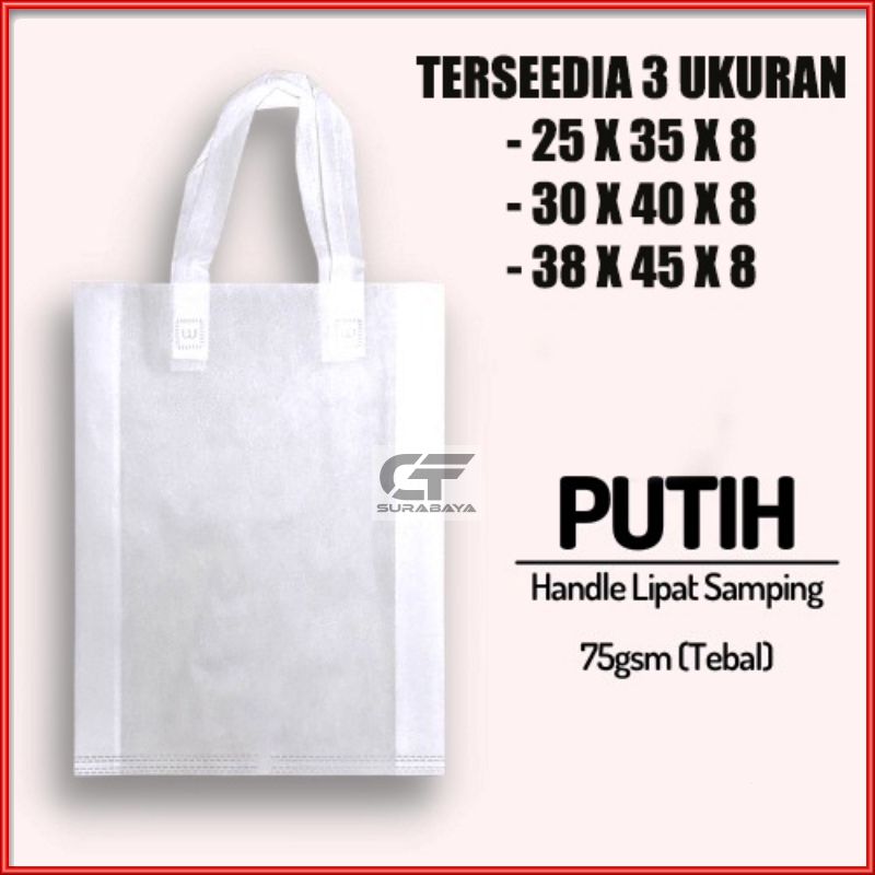 

Tas Spunbond Putih Polos | Goodie Bag Spundbond Handle Putih | Tas Sponbond Putih