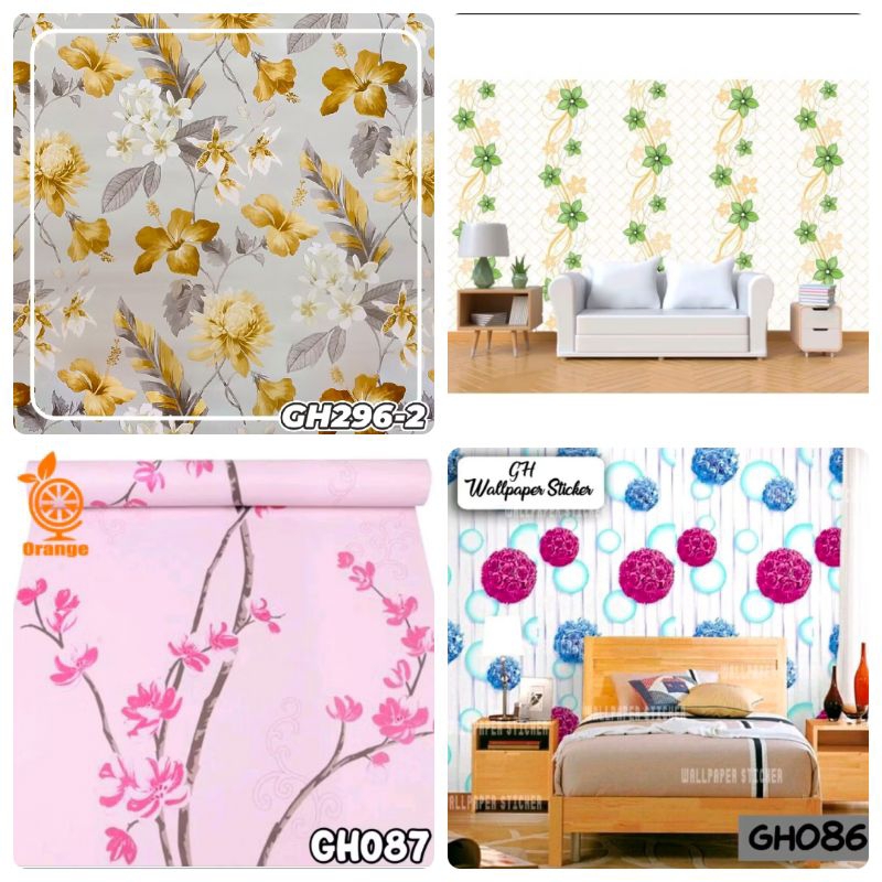 Wallpaper Dinding Motif Bunga Wallpaper Wallpaper Ruang KamarTidur Wallpaper Minimalis Wallpaper PVC
