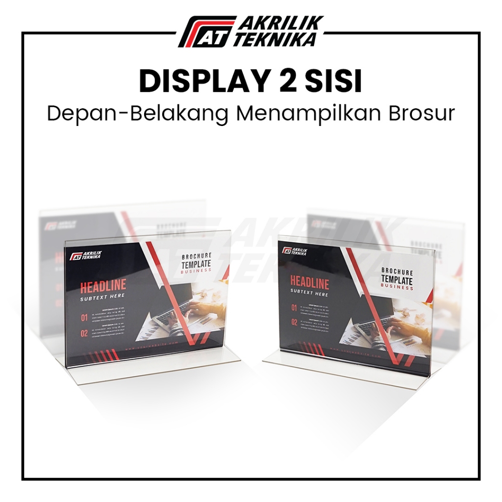 

RB Tempat Brosur A4 2mm / Akrilik Tent Card Landscape 2 Sisi - Tipe T