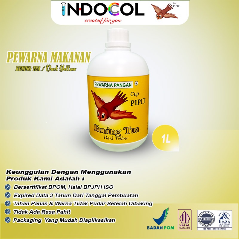 

PEWARNA CAIR KUNING TUA CAP PIPIT (1 LITER)