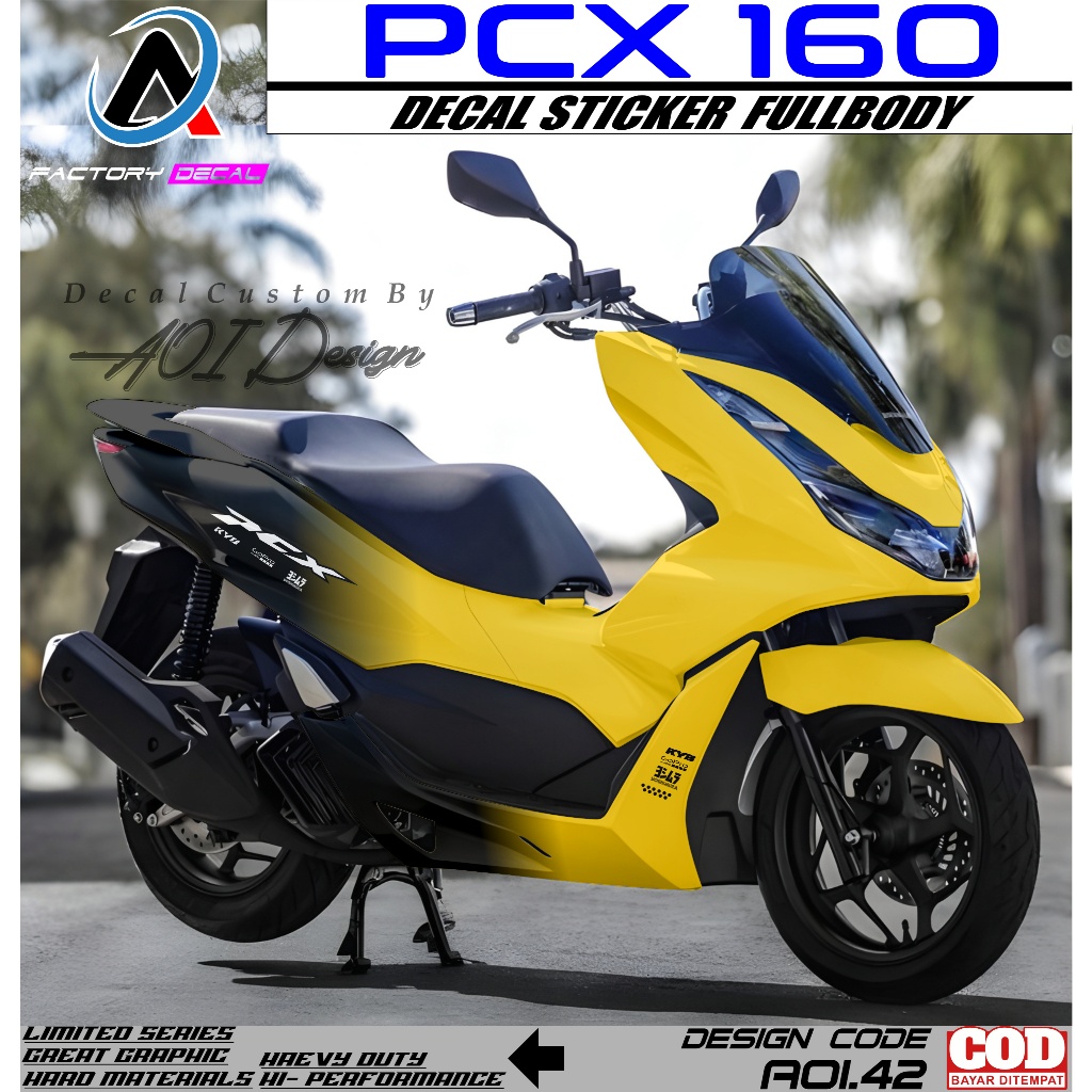 Decal Stiker HONDA PCX 160 Polos Full Body 2021 2022 2023 2024 Decal PCX 160 NEW Full Blok Desain Ra