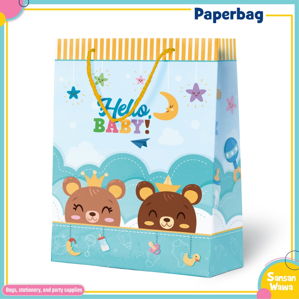 

Paper Bag Kantong kertas motif baby, hampers baby birthday gift ulang tahun - 1 pcs