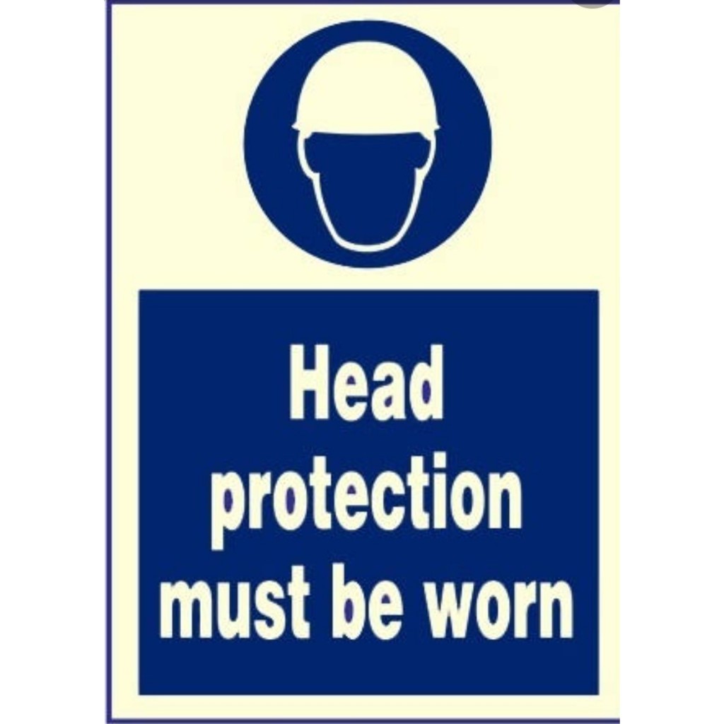 

STICKER HEAD PROTECTION MUST BE WORN UK 15X20CM