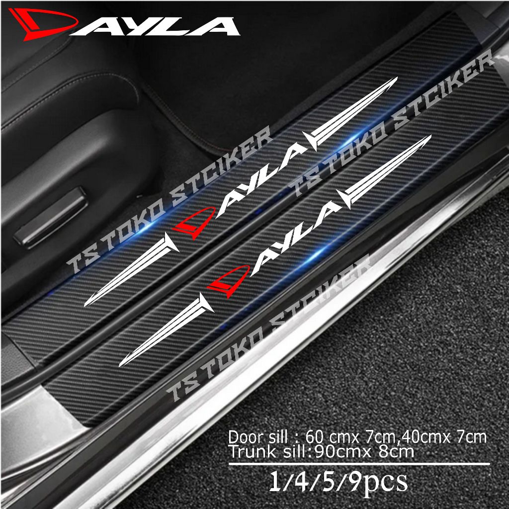stciker pelindung pintu carbon 3d mobil daihatsu ayla carbon 9pcs mobil daihatsu ayla bisa cod