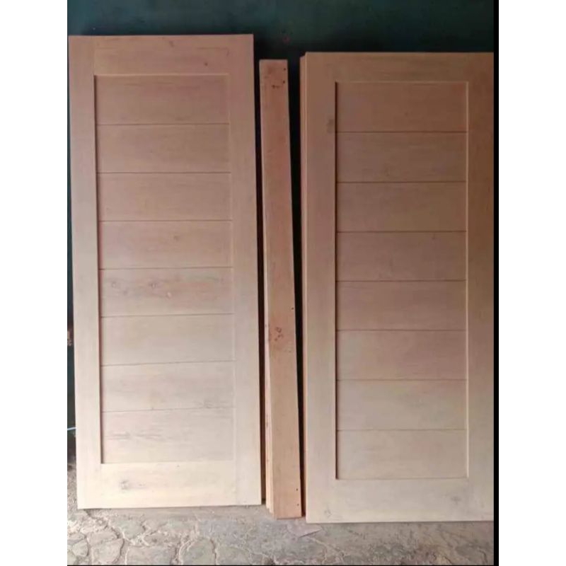 pintu kayu mahoni motip minimalis