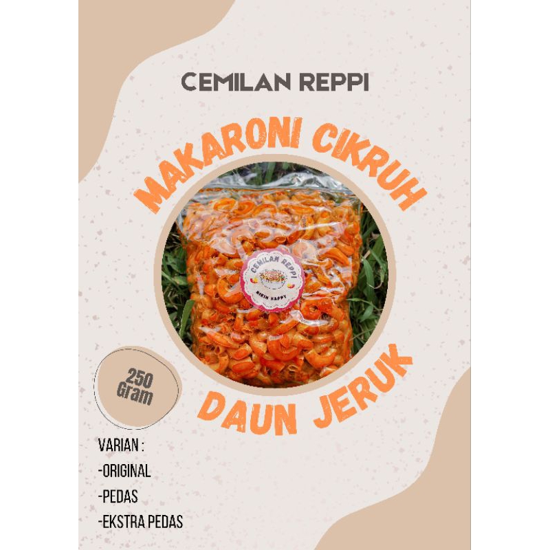 

Makaroni cikruh daun jeruk, 250gram, makaroni pedas, makaroni daun jeruk