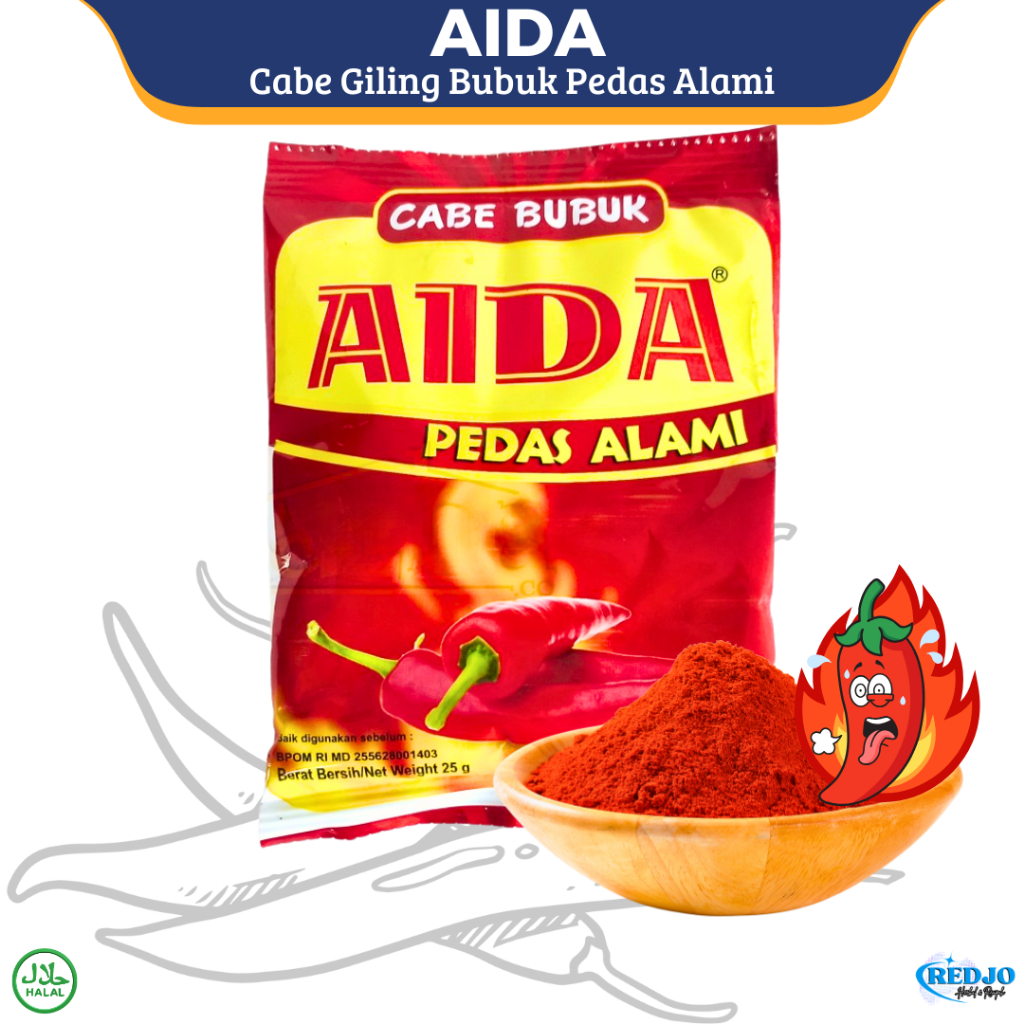 

Aida Bumbu Cabe Bubuk Giling Pedas Alami 25G By Toko Redjo