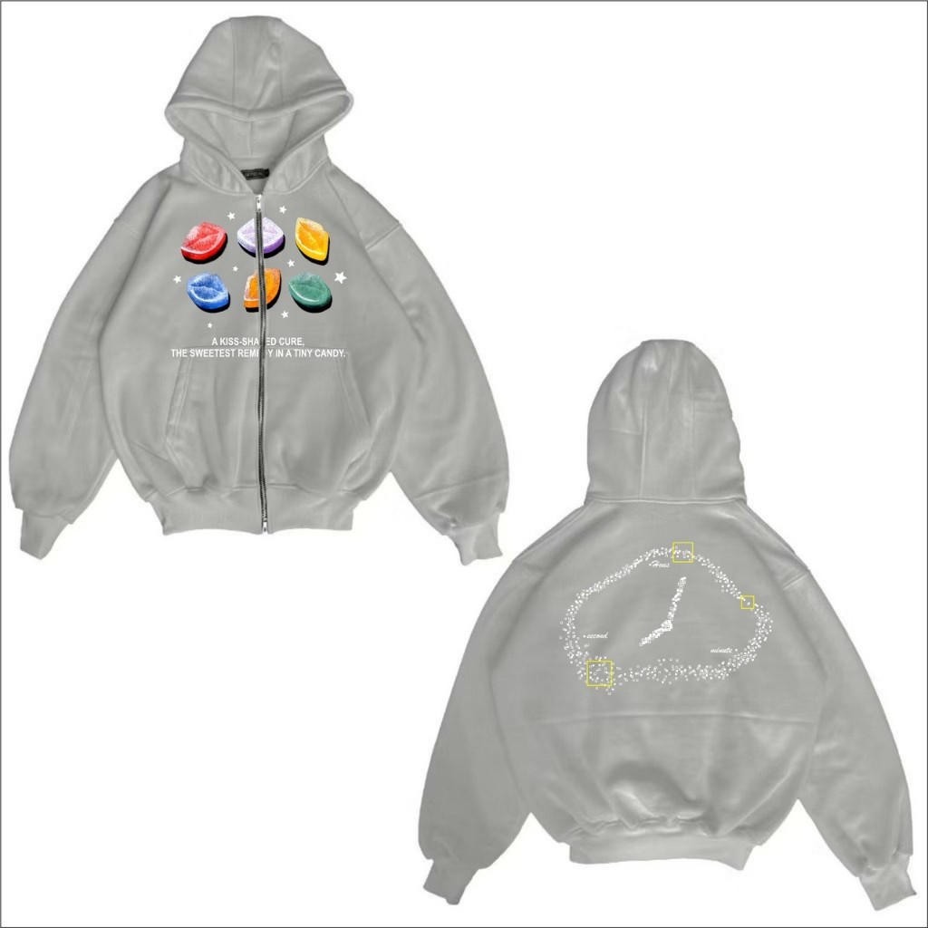 Jaket Sweater Hoodie Boxy Zipper A Kis Sh gray / Hoodie Boxy Oversized / Hoodie Boxy Zipp / Hoodie B