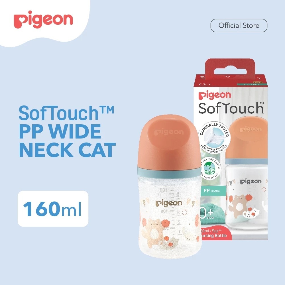 PIGEON Botol BPP Wide Neck with SofTouch Nipple l Botol Anti Kolik 160ml & 240ml l Botol Susu Bayi