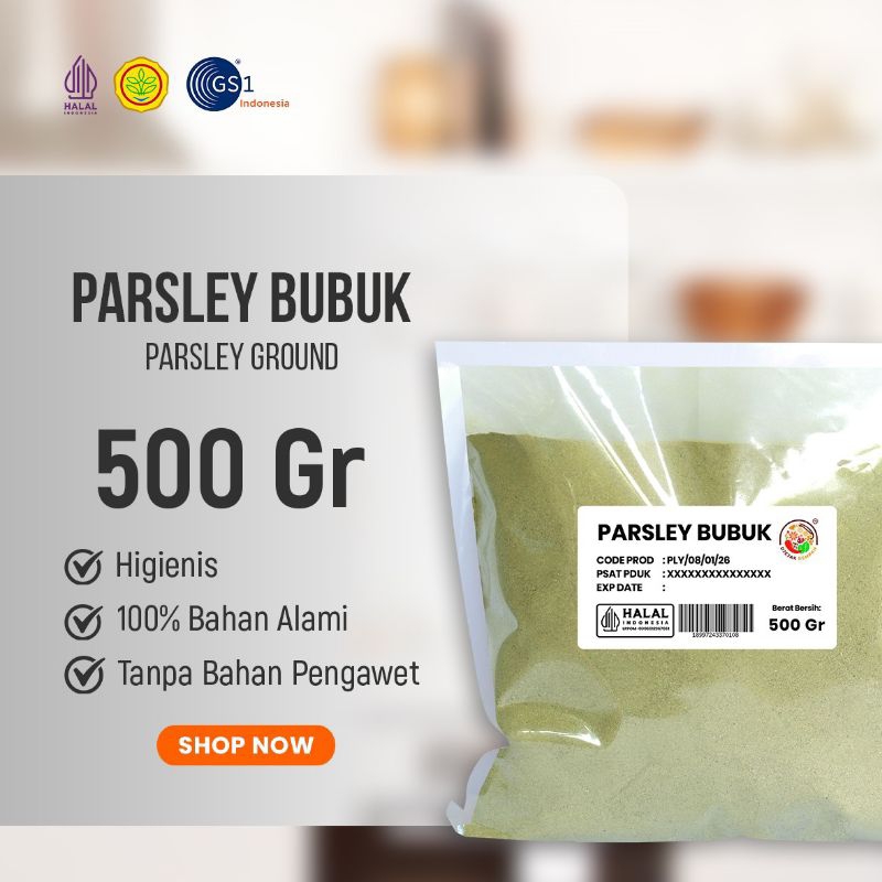 

Parsley Bubuk /Parsley Powder Premium (Kemasan 100 Gr - 500 Gr)