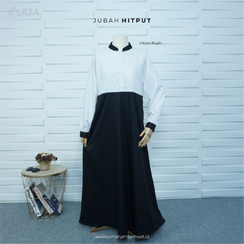 JUBAH HITAM PUTIH - BAJU KANTOR - GAMIS KANTOR - BAJU HITAM PUTIH KANTOR - GAMIS HITAM PUTIH KANTOR 