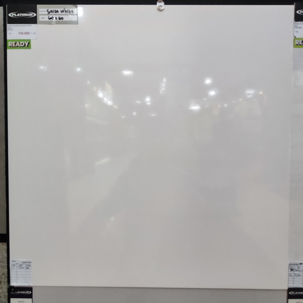 Keramik Lantai Halus 60x60 Platinum Putih Polos Salsa White