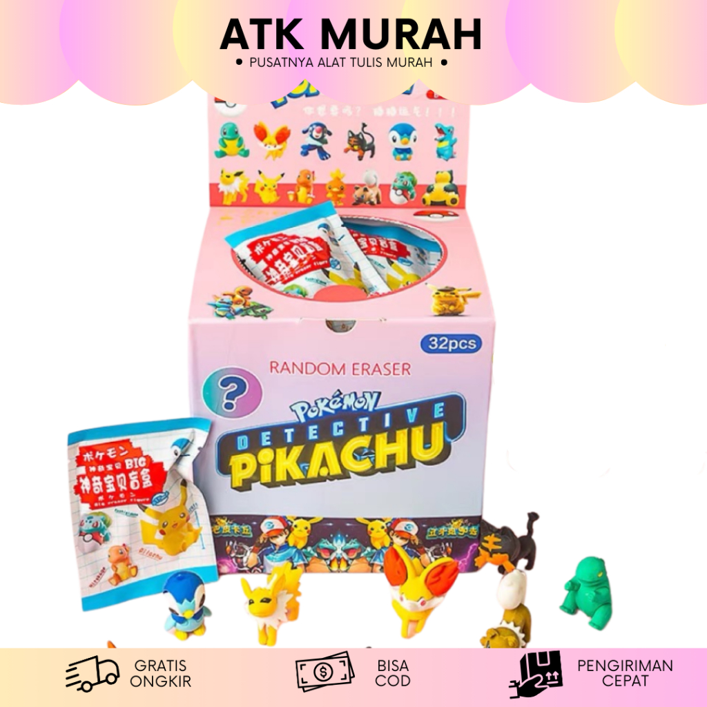 

PENGHAPUS PLASTIC BAG POKEMON PIKACHU PICHU B-1000 PENCIL ERASER ALAT TULIS SEKOLAH MURAH TERJANGKAU