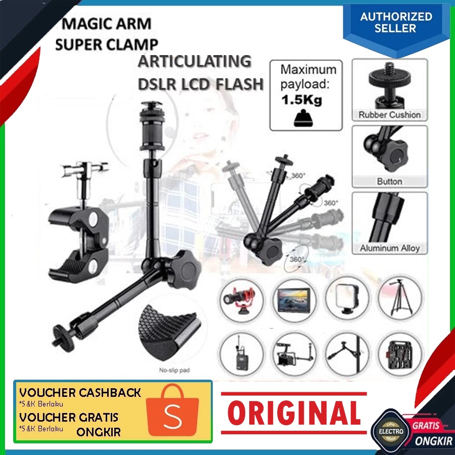 Magic Clamp / Magic Arm 11 Inch includ Super C-Clamp