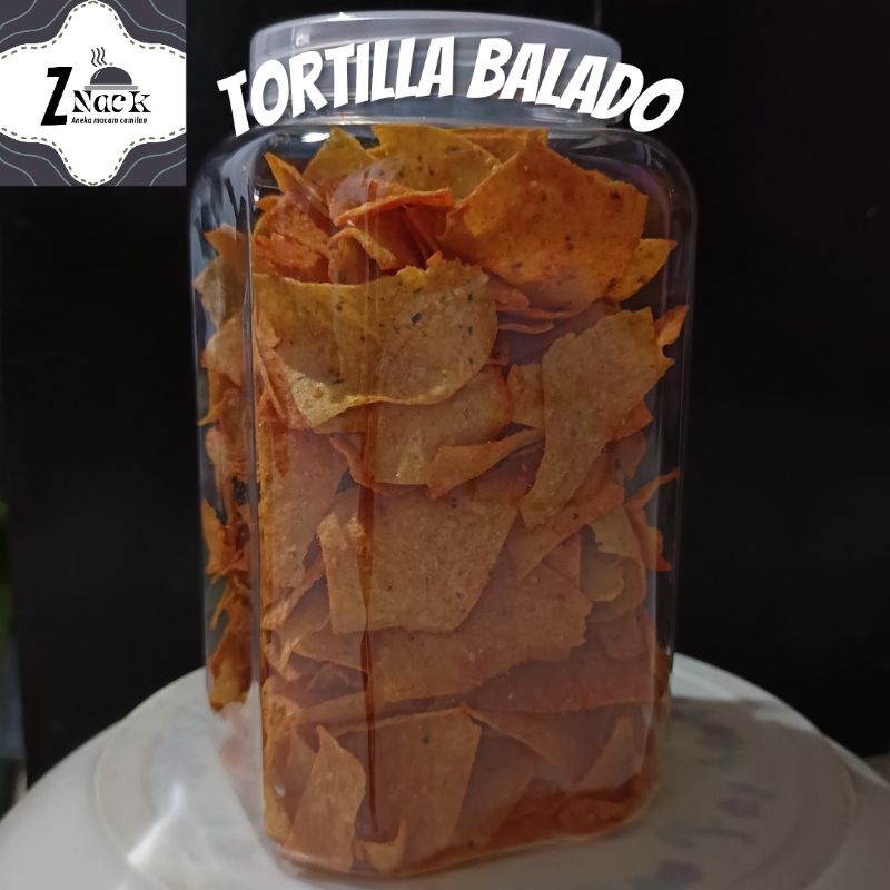 

Tortilla Chips Balado [Toples 1.800 ml] renyah kriukkk