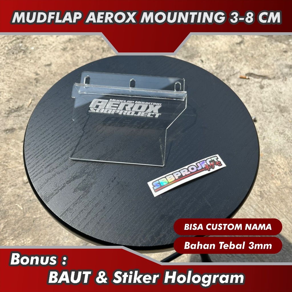 MUDFLAP 5MM AEROX NEW & AEROX OLD MOUNTING PANJANG 3-8CM VERSI TERBARU