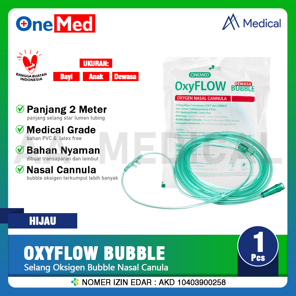 ONEMED Nasal Oxygen Cannula Selang Oksigen Hidung Dewasa Anak Bayi