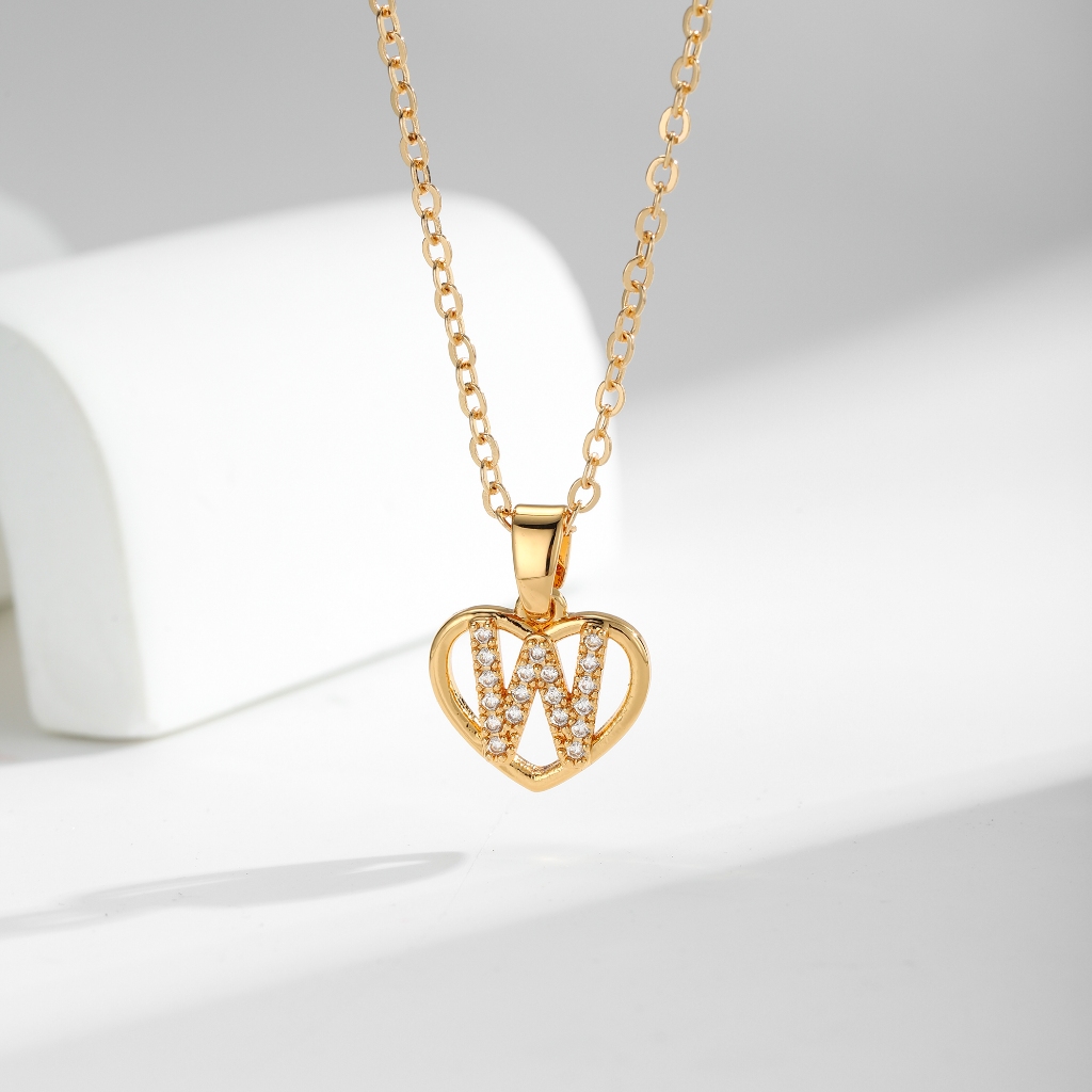 Hyl Jewelry 573N Kalung Titanium Huruf Muda Emas Wanita Anti Karat Asli Panjang