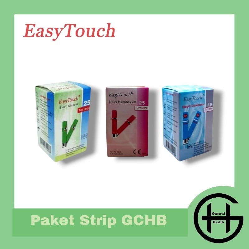 Paket Strip  Easy Touch GCHB   Strip Easy Touch Gula Kolesterol Hemoglobin   Strip Easy Touch GCHB