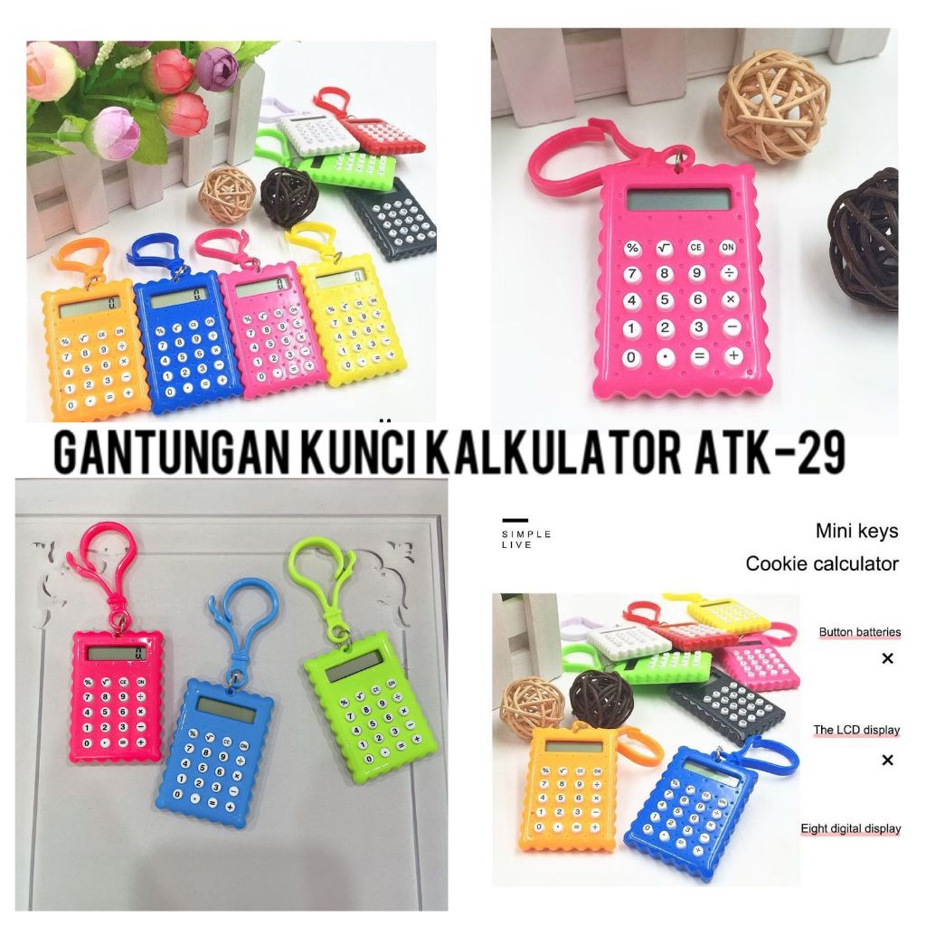 

GANTUNGAN KUNCI KALKULATOR ATK-29/ Gantungan Kunci Komputer brick design colourfull