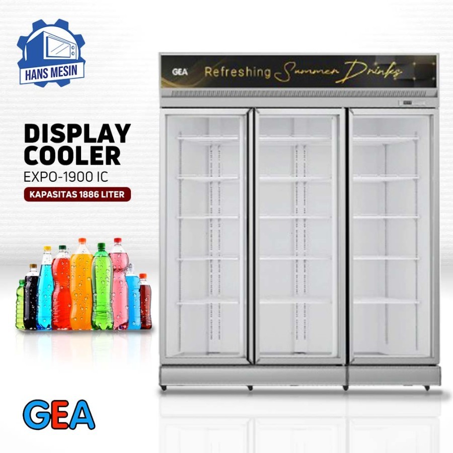 DISPLAY COOLER (GEA) EXPO-1900IC / Showcase 3 Pintu GEA 1886 Liter