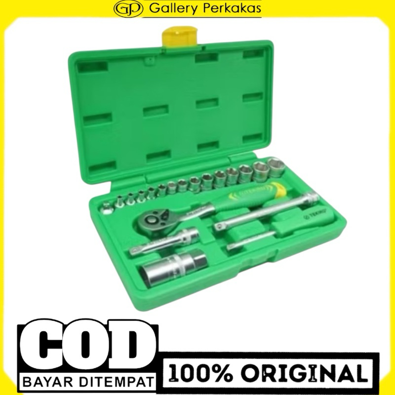 Tekiro kunci sok 21 pcs Shock sock socket mata anak kunci Shock set socket