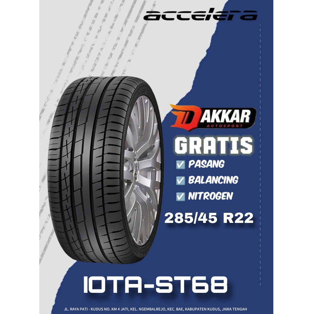 ban mobil ring 20 ukuran 285/45 R22 merk accelera iota