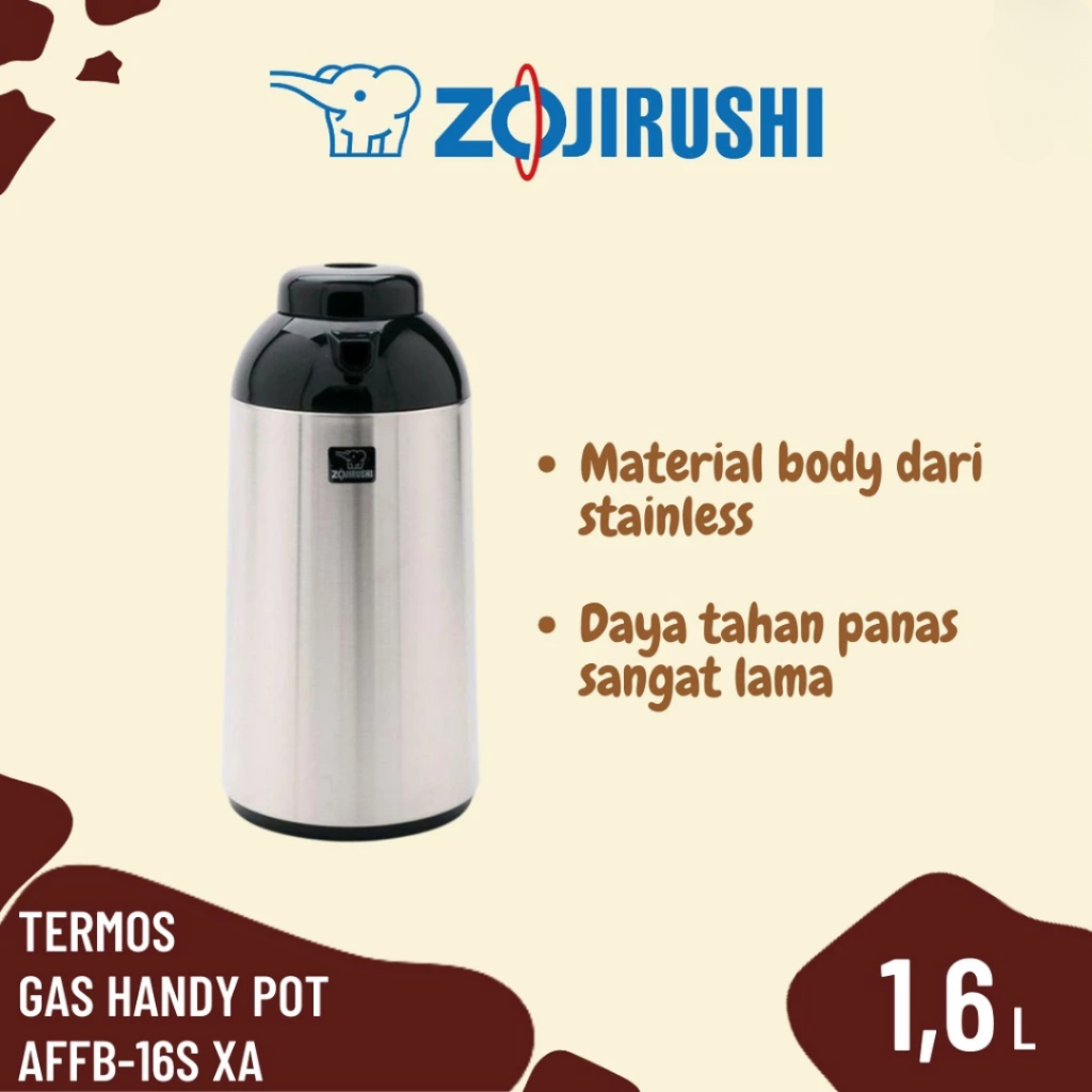 Zojirushi Termos Glass Handy Pot AFFB-16S XA - Vacuum Glass Termos Kaca Air Panas