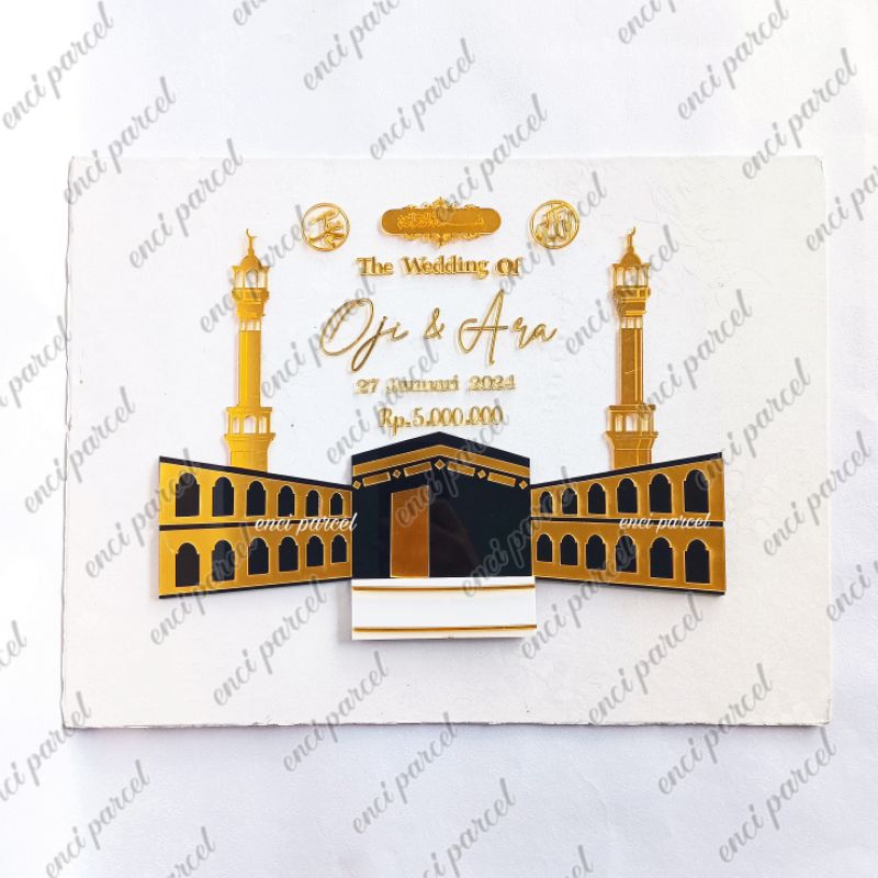 kode 229 set dekorasi mahar miniatur ka'bah masjidil haram mekkah baitullah bentuk tiang menara pila