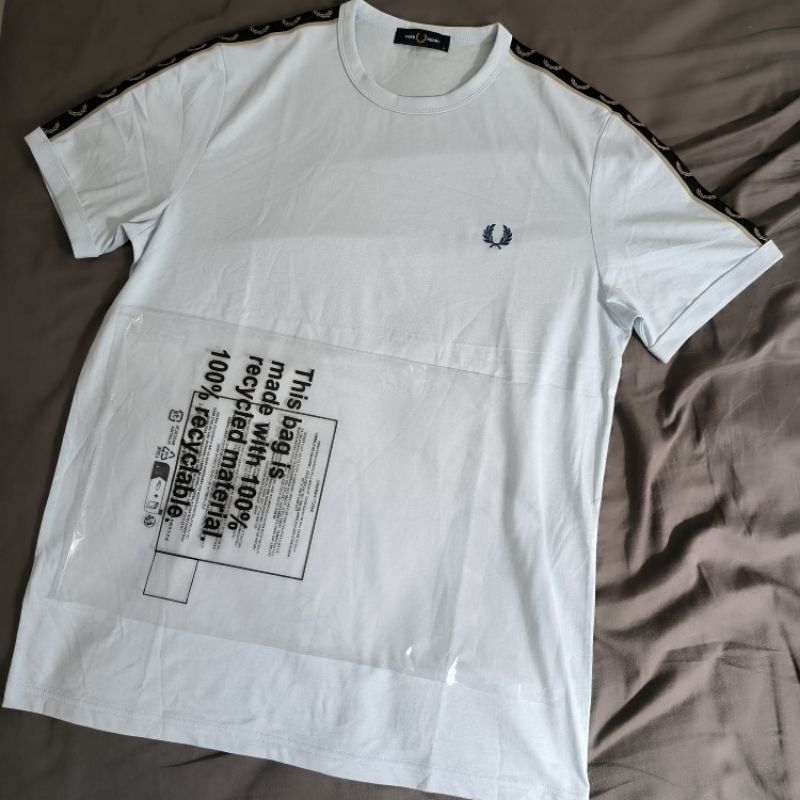 T-shirt Fred Perry Taped Ringer Baby Blue