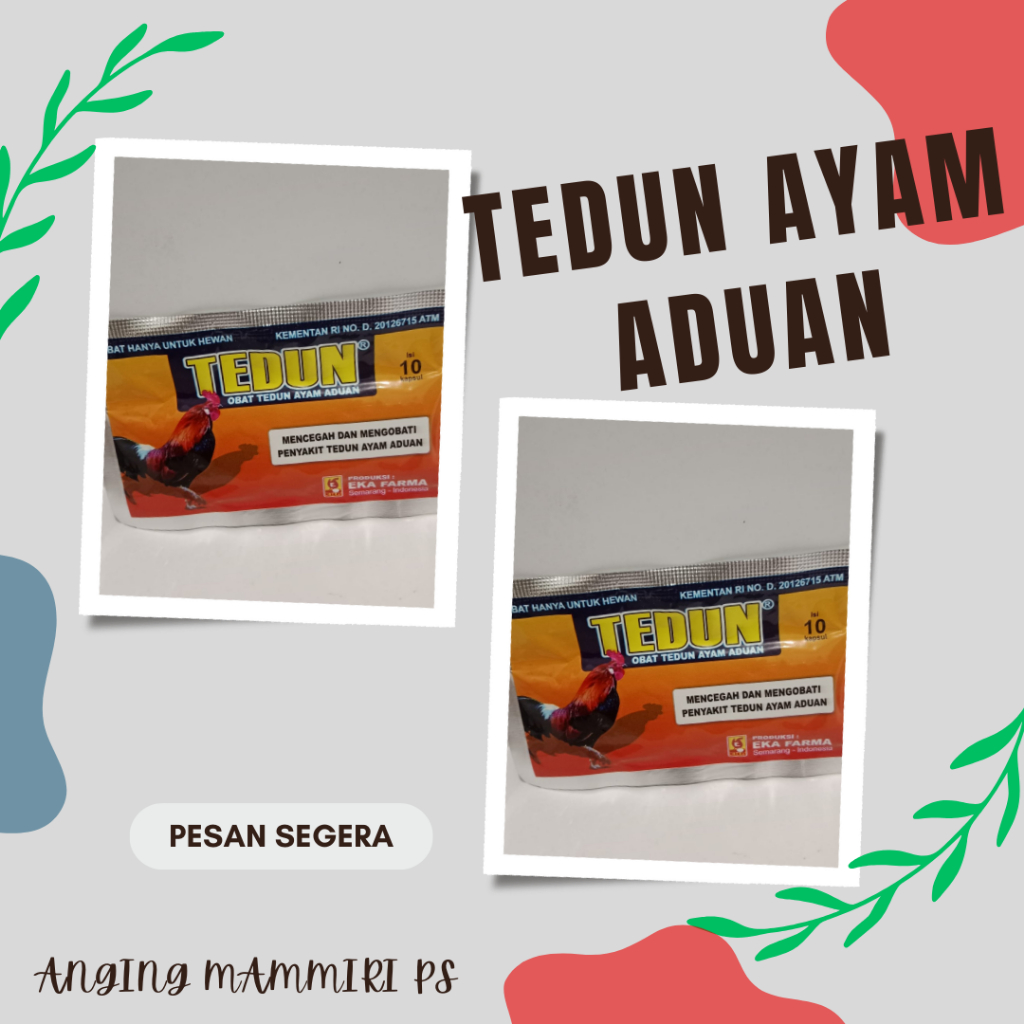 TEDUN (10 KAPSUL - Obat tedun pada ayam)