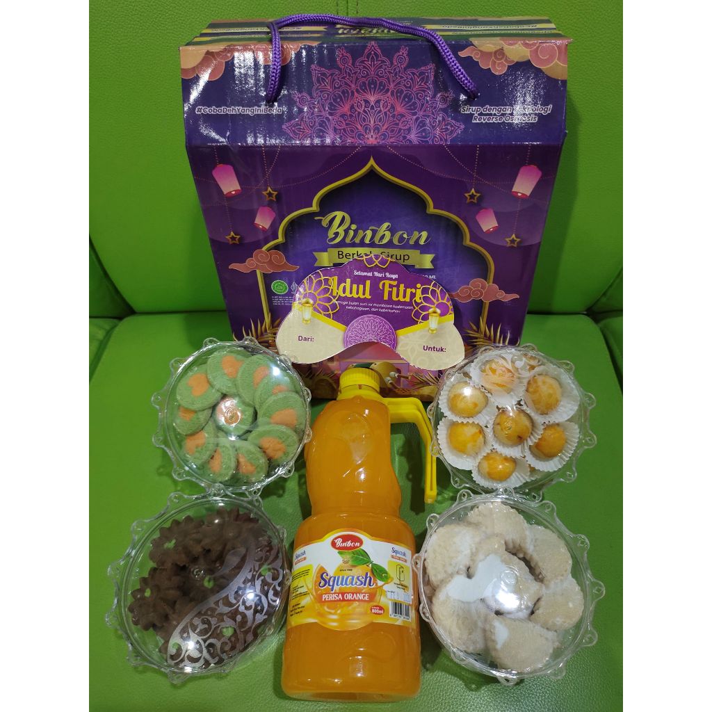 

KUE KERING LEBARAN / HAMPERS / BINBON BERKAH SIRUP 4+1