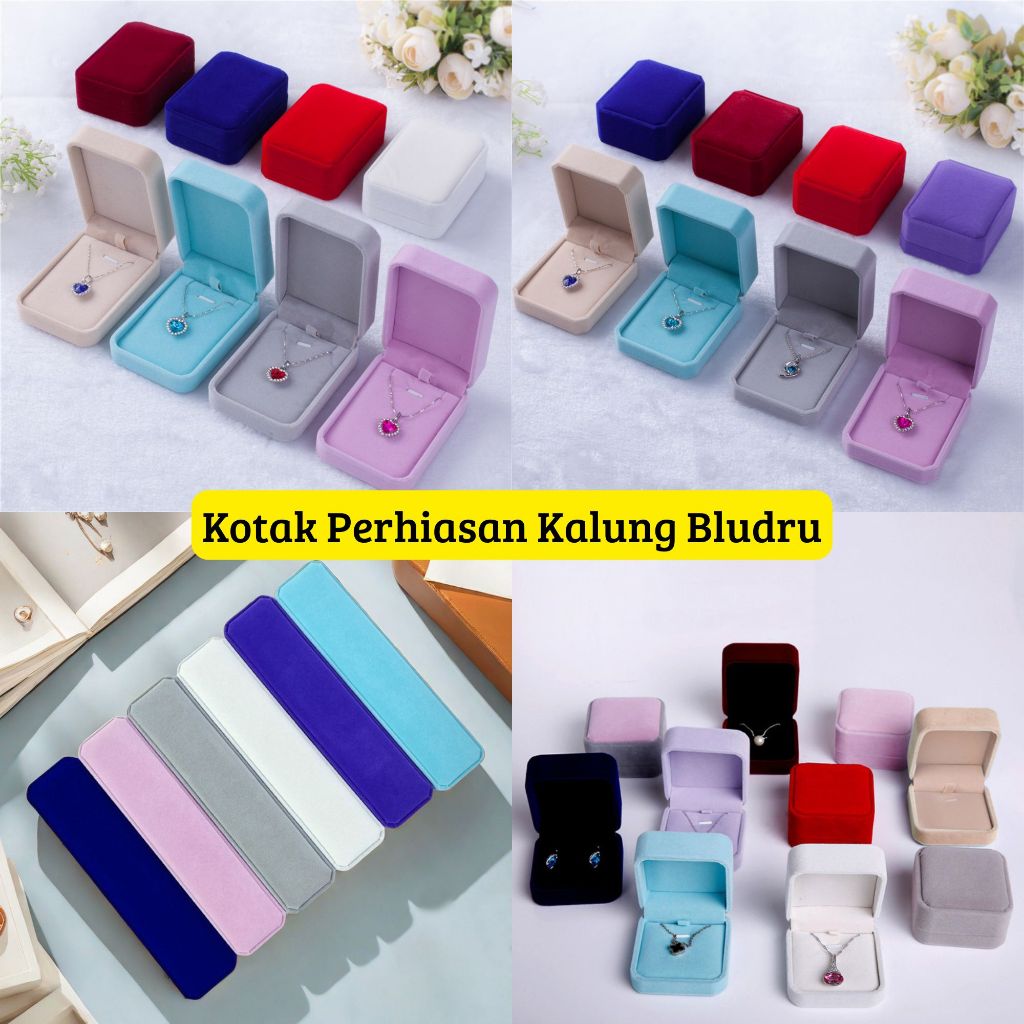 Tempat Perhiasan Kotak Kalung Bludru / Kotak Seserah Pernikahan