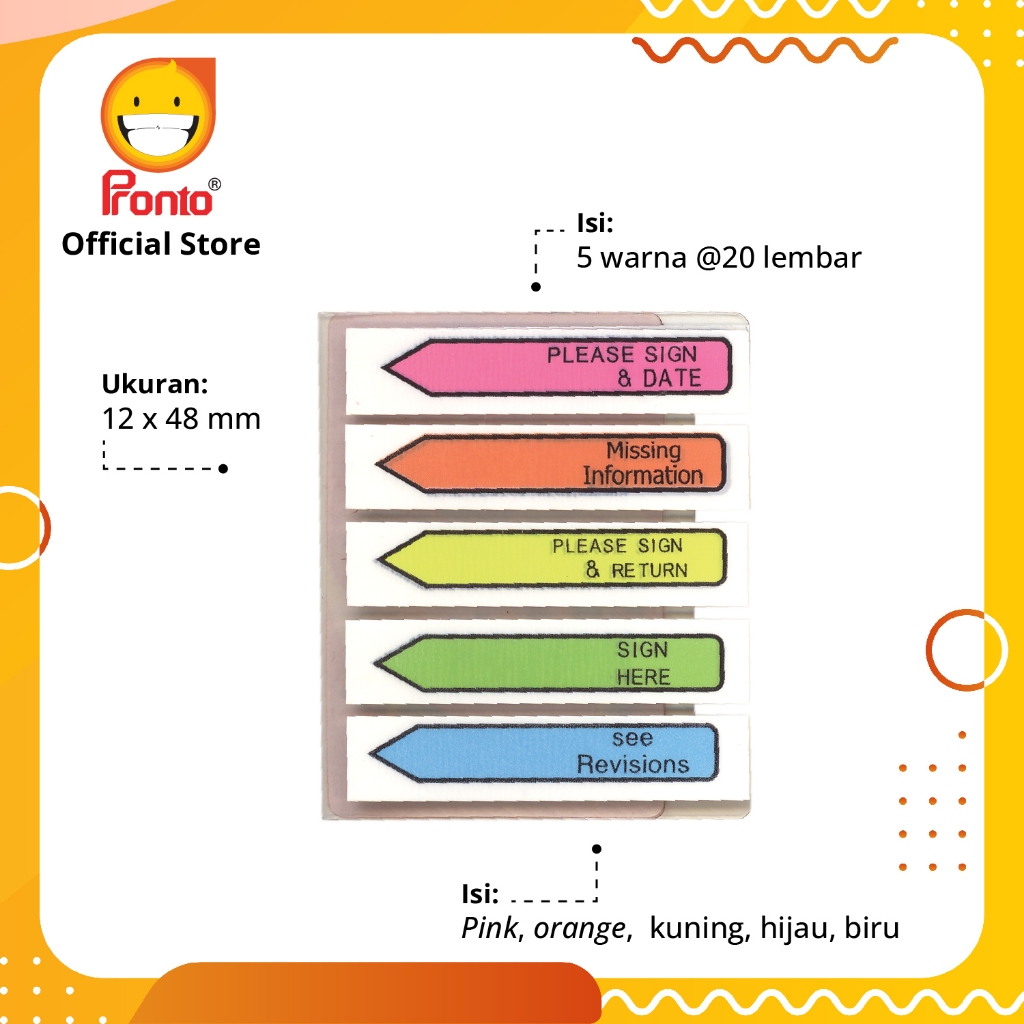 

Pronto Sticknotes Film Arrow Printing (10 x 48 mm)