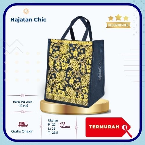 

( 12 pcs ) Tas Hajatan Murah Batik Bunga Teratai - hajatan chic - Elegan & Terjangkau
