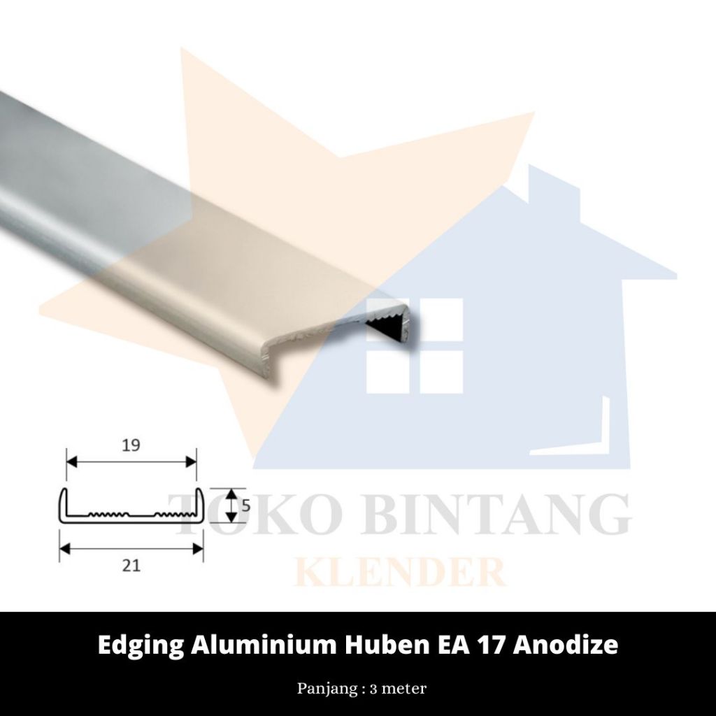 Edging Aluminium Huben EA 17 Anodize