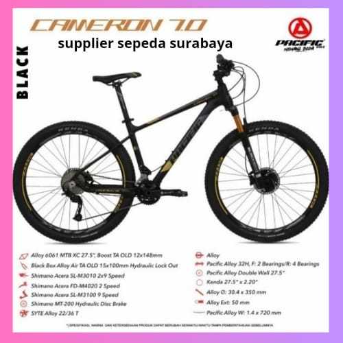 SEPEDA GUNUNG 27.5" MTB PACIFIC CAMERON 7.0 ALLOY 2x9 SPEED HIDROLIK WITH DISC BREAKE,SEPEDA READY S