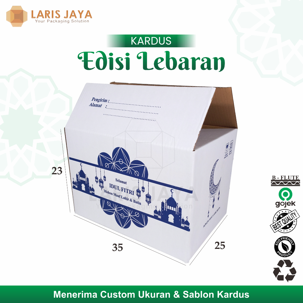 

Kardus/Parcel/Parcell/Lebaran/Idul Fitri/Fitri/Eid Mubarak/Ied/Eid/Mubarak/box Paket/box ( Putih Bulan 35 x 25 x 23 )