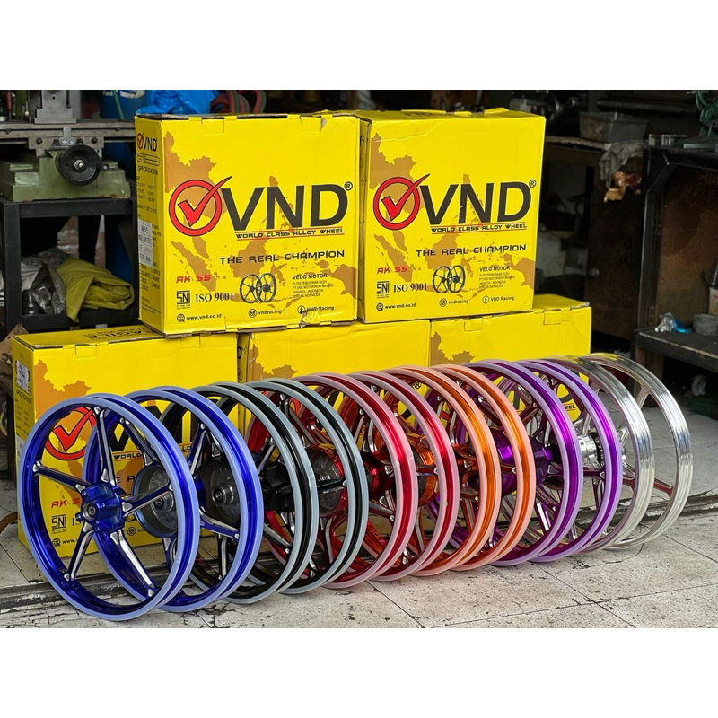VELG VND AK55 YAMAHA JUPITER Z VEGA FIZ R MX OLD RX KING SET DEPAN BELAKANG 140 160 RING 17 CHROME M